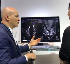 AI is still one of the key technologies on the floor that many radiologists want to learn more about. A product rep discussing breast automated detection AI in the crowded Lunit booth at RSNA 2022.