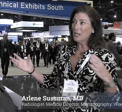 Arlene Sussman, MD, radiologist-medical director, mammography, at vRad, explains a telebreast imaging system that allows patients direct video consults with their remote radiologist just after their exams to increase personalized care and to answer questions immediately to avoid waiting for answers. She spoke on this technology in sessions at RSNA 2024.