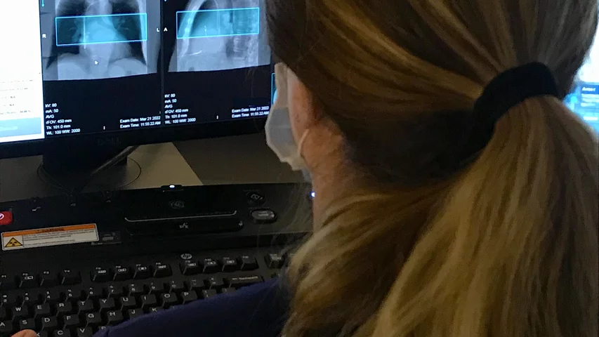 Patient being scanned on the Duly Health and Care's outpatient, dedicated cardiac CT scanner in Lisle, Illinois.