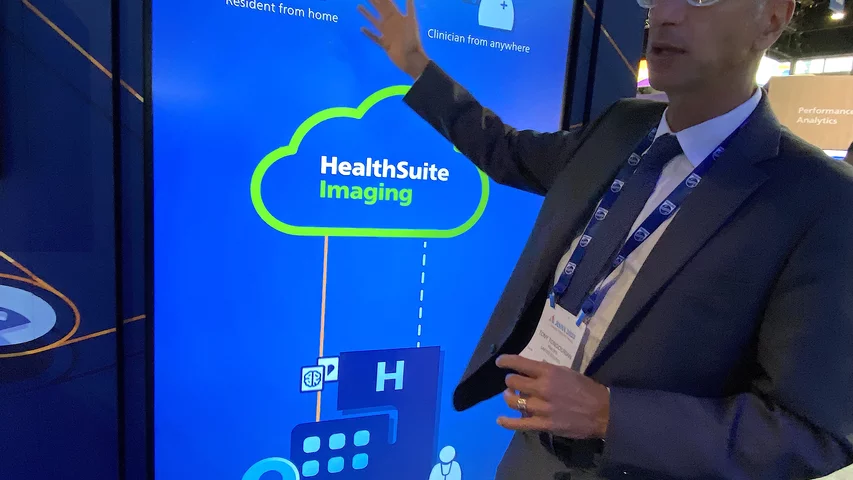 Cloud storage and cloud workflow for imaging demonstrated by Philips at RSNA 2023. Photo by Dave Fornell. #RSNA #RSNA23 #RSNA2023