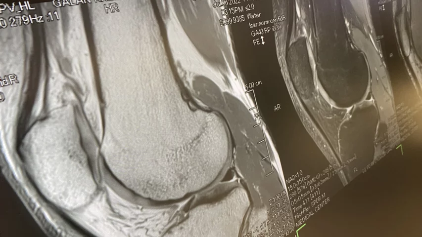 Knee MRI Canon Galan 3T RSNA23. Photo by Dave Fornell #MRI #RSNA