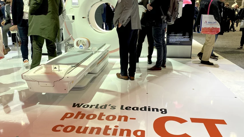 Naeotom Alpha photon counting CT Siemens. Photo by Dave Fornell. #RSNA #RSNA23 #RSNA2023