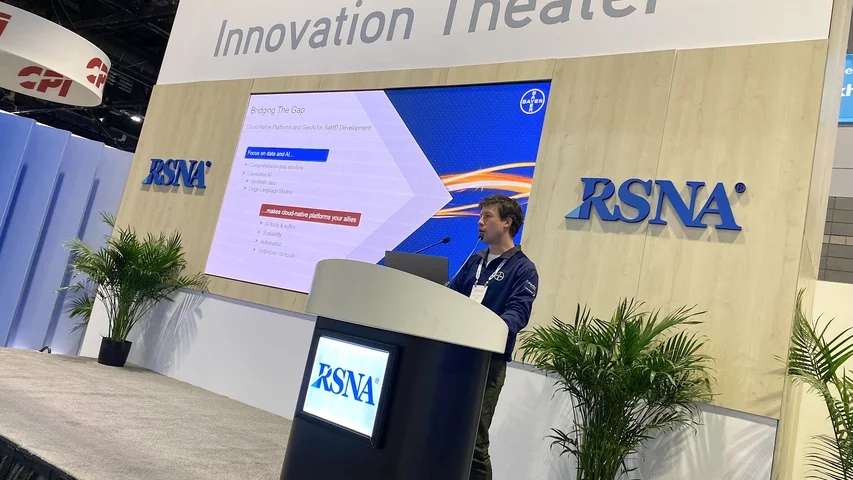 RSNA innovation theater at RSNA 2023. Photo by Dave Fornell. #RSNA #RSNA23 #RSNA2023