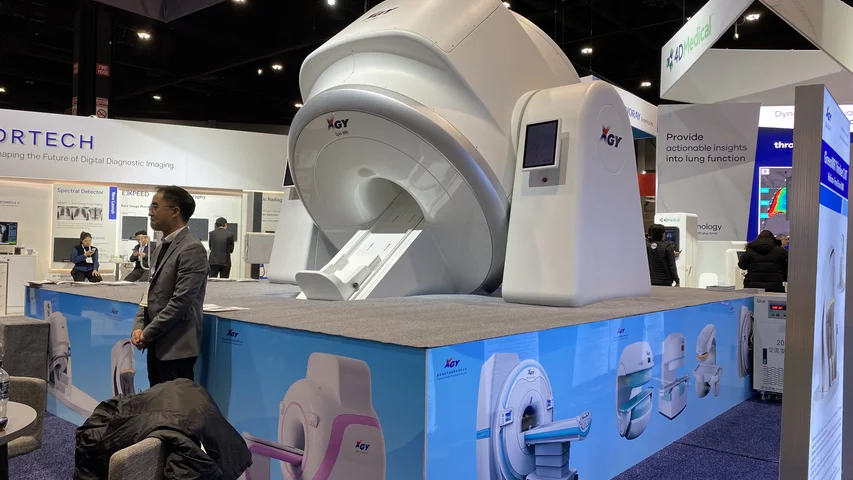 XGY Spin rotating MRI for load bearing imaging studies. Photo by Dave Fornell. #RSNA #RSNA23 #RSNA2023