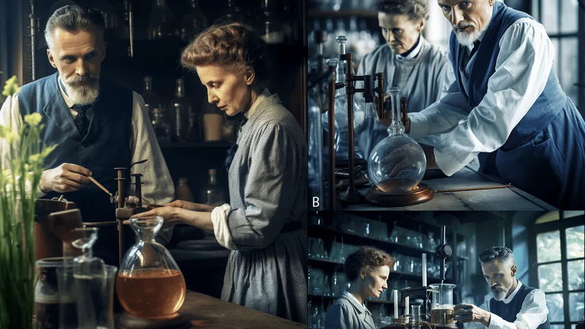 AI generated photos of deceased physicists