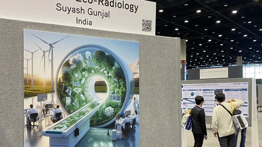 Radiology going green sustainability RSNA 2024 DF art by Suyal. sh Gunjal 2