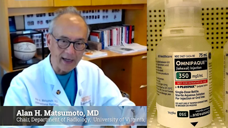 Interview with Alan H. Matsumoto, MD, FSIR, FACR, FAHA, professor of radiology, chair of the Department of Radiology at the University of Virginia, vice chair of the American College of Radiology (ACR) Board of Chancellors, and the chairman of the ACR Commission on Interventional and Cardiovascular Radiology. He explains how the ACR and group purchasing organizations are asking the FDA to mitigate the contrast shortage with an emergency use authorization (EUA) to allow non-FDA cleared iodine contrast use.
