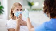 Female patient with mask 