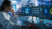 Doctor reading images