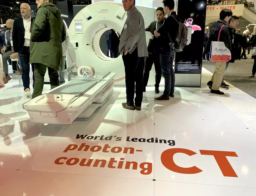 Naeotom Alpha photon counting CT Siemens. Photo by Dave Fornell. #RSNA #RSNA23 #RSNA2023