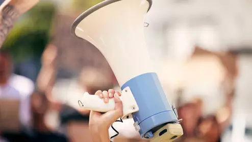 megaphone bullhorn speak announcement