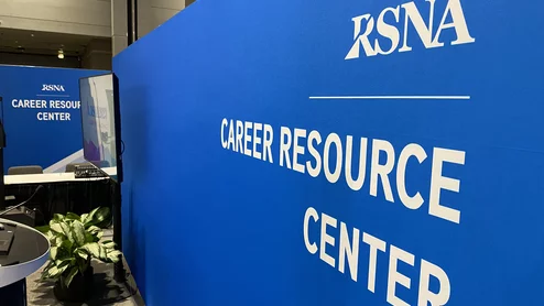 RSNA radiologist career center at RSNA 23 meeting to help with opportunities and staffing issues. Photo by Dave Fornell. #RSNA #RSNA23 #RSNA2023