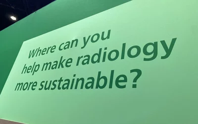 Making radiology environmentally sustainable, green, was a topic Philips has put front and center in its booth at RSNA the past two years. #RSNAS2024