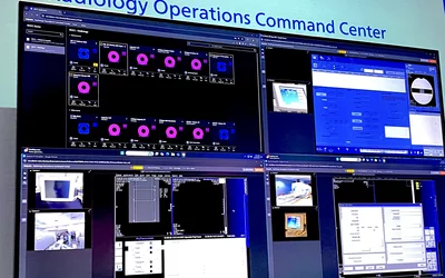 Radiology Operations Command Center shown by Philips for remote scanning and remote senior tech help at RSNA 2024. Photo by Dave Fornell