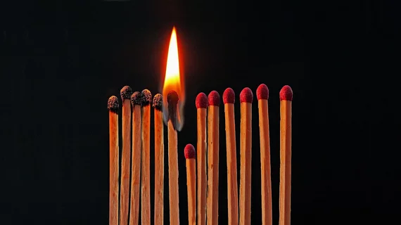 matches burning burnout