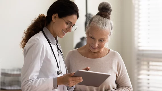 older female patient and doctor