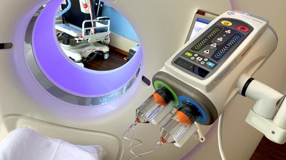 CT scanner and iodine contrast injection system at Wellstar Kennestone Hospital. Photo by Dave Fornell