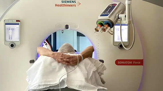 Patient undergoes a CT scan with IV contrast at Wellstar Kennestone Hospital. Photo by Dave Fornell