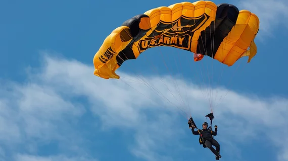 US army parachute military man